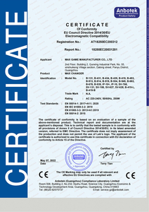 Coin Changer CE Certificate